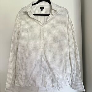 Express White Circle Dress Shirt Large